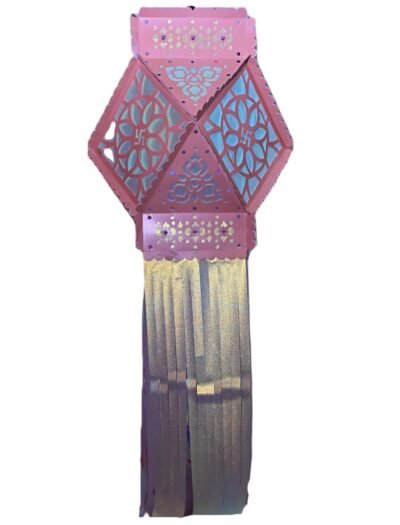 Utsav India Medium Rainbow Akashdeep Diwali Kandil | Self-Assemble Shiny Multicolor Reflective Paper Lantern | Traditional & Modern Decorative Festival Lamp – Set of 1 (AD425)