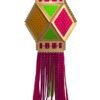 Utsav India Eco-Friendly Velvet Paper Diwali Kandil | Self-Assemble Multicolor Aakash Lantern | Traditional & Modern Decorative Diwali Lantern for Home, Balcony & Entrance – Set of 1 (AD450)