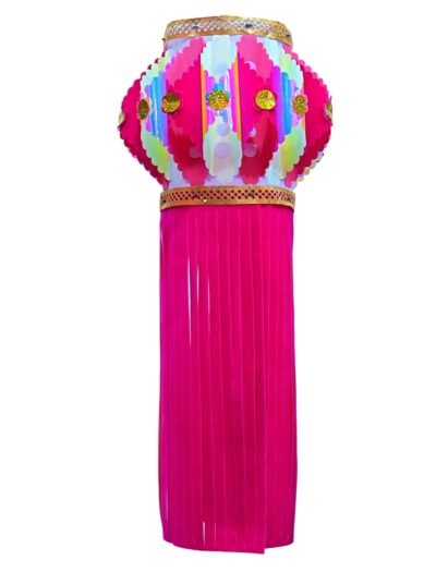 Utsav India Eco-Friendly Big Karanji Velvet Rainbow Diwali Kandil | Self-Assemble | Traditional Lantern for Balcony & Home – Set of 1 (AD437)