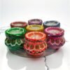Set of 7 Terracotta Matki Clay Diya with Wax Candles | Handcrafted Multicolor Diyas for Diwali, Puja & Home Decoration – Utsav India
