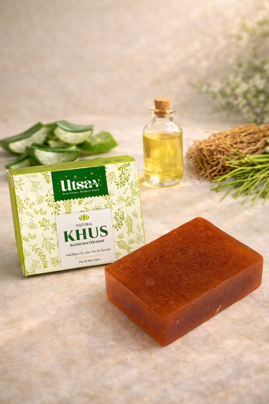 Natural Handcrafted Khus Soap