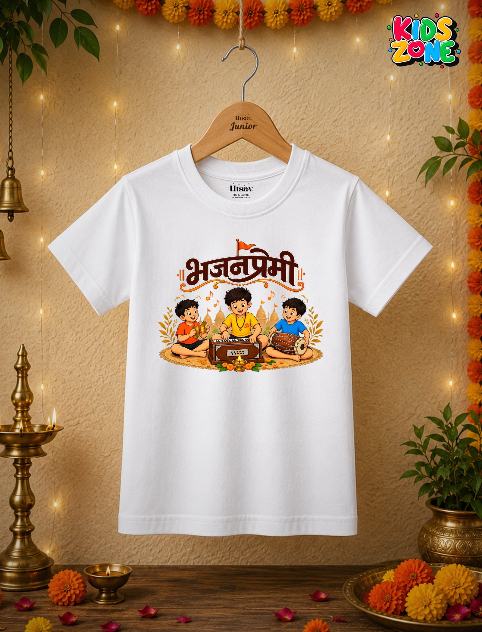 Kids Ganpati Printed T-shirt Kids Ganpati Printed T-shirt