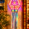 Utsav India Big Shatkoni Rainbow Diwali Kandil | Self-Assemble Shiny Reflective Paper Lantern | Traditional & Modern Decorative Hanging Festival Lamp – Set of 1 (AD148)